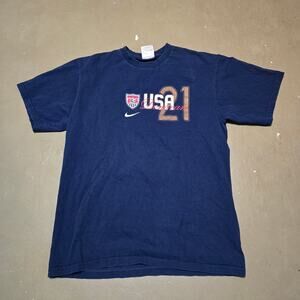 Vintage Nike USA Landon Donovan #21 Short Sleeve Shirt in Navy Men's Size Medium